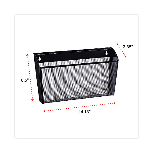 Universal Mesh Three-Pack Wall Files, 3 Sections, Letter Size, 14.13" x 3.38" x 8.5", Black (UNV20011)