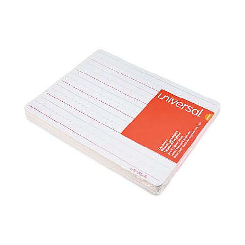 Universal Lap/Learning Dry-Erase Board, Penmanship Ruled, 11.75 x 8.75, White Surface, 6/Pack (UNV43911)