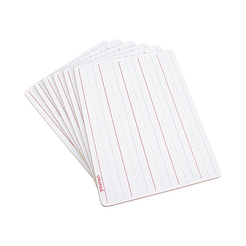 Universal Lap/Learning Dry-Erase Board, Penmanship Ruled, 11.75 x 8.75, White Surface, 6/Pack (UNV43911)