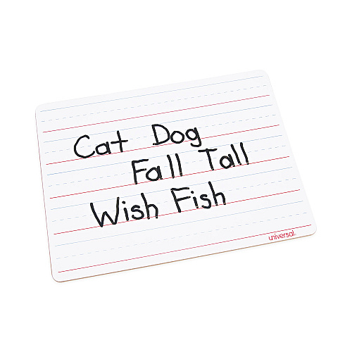 Universal Lap/Learning Dry-Erase Board, Penmanship Ruled, 11.75 x 8.75, White Surface, 6/Pack (UNV43911)