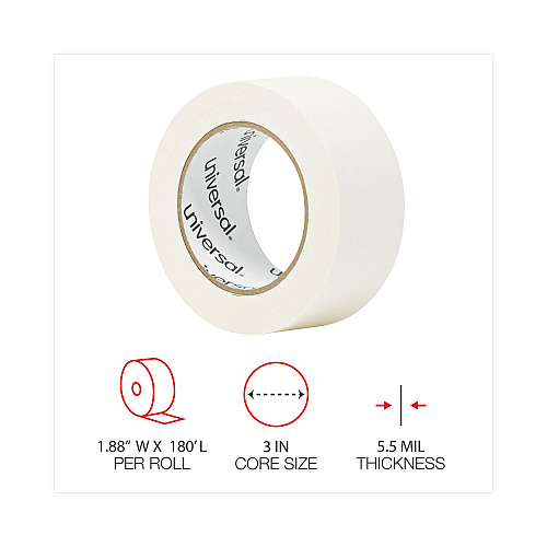 Universal General-Purpose Masking Tape, 3" Core, 48 mm x 54.8 m, Beige, 24/Carton (UNV51302CT)