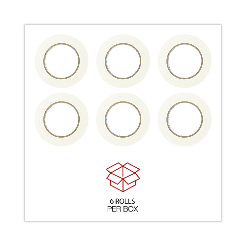 Universal Removable General-Purpose Masking Tape, 3" Core, 18 mm x 54.8 m, Beige, 6/Pack (UNV51334)