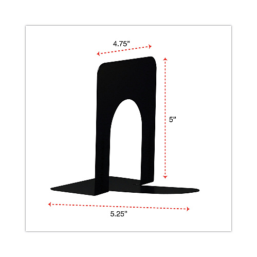 Universal Economy Bookends, Nonskid, 4.75 x 5.25 x 5, Heavy Gauge Steel, Black, 1 Pair (UNV54055)