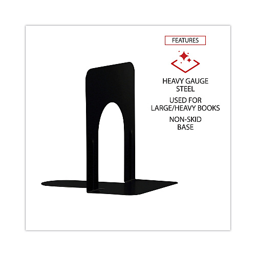Universal Economy Bookends, Nonskid, 4.75 x 5.25 x 5, Heavy Gauge Steel, Black, 1 Pair (UNV54055)
