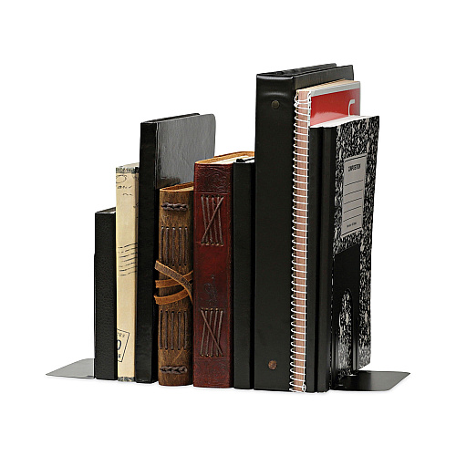 Universal Economy Bookends, Nonskid, 4.75 x 5.25 x 5, Heavy Gauge Steel, Black, 1 Pair (UNV54055)