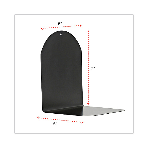 Universal Magnetic Bookends, 6 x 5 x 7, Metal, Black, 1 Pair (UNV54071)