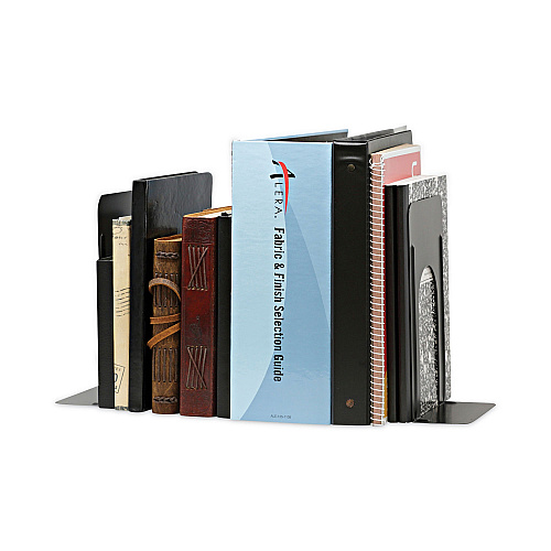 Universal Economy Bookends, Nonskid, 5.88 x 8.25 x 9, Heavy Gauge Steel, Black, 1 Pair (UNV54095)