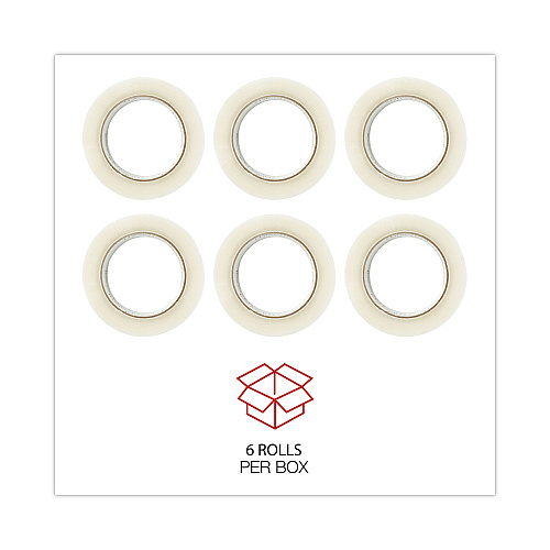 Universal General-Purpose Box Sealing Tape, 3" Core, 1.88" x 110 yds, Clear, 6/Pack (UNV63500)