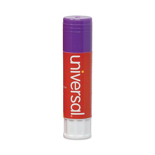 Universal Glue Stick, 1.3 oz, Applies Purple, Dries Clear, 12/Pack (UNV74752)