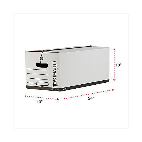 Universal Deluxe Quick Set-up String-and-Button Boxes, Letter Files, White, 12/Carton (UNV75121)