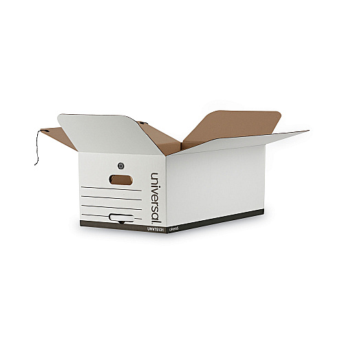 Universal Deluxe Quick Set-up String-and-Button Boxes, Legal Files, White, 12/Carton (UNV75131)