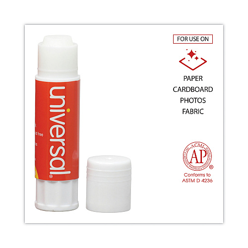 Universal Glue Stick, 0.28 oz, Applies and Dries Clear, 12/Pack (UNV75748)
