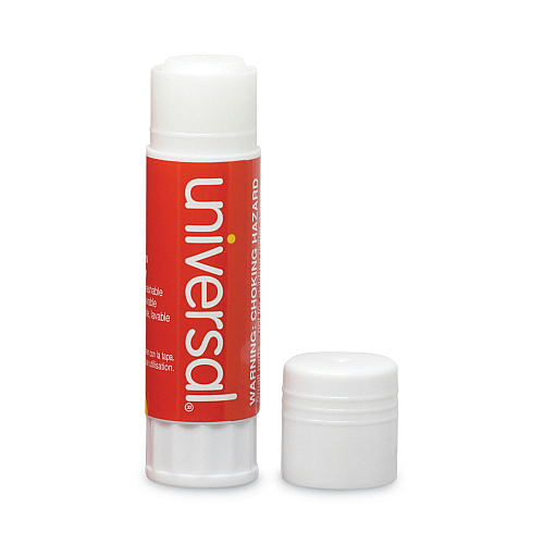 Universal Glue Stick, 0.74 oz, Applies and Dries Clear, 12/Pack (UNV75750)