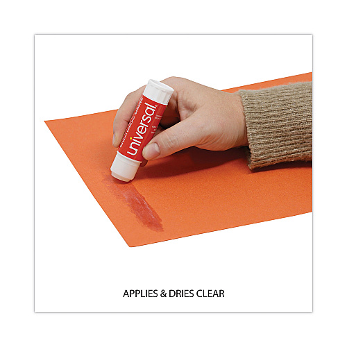 Universal Glue Stick, 0.74 oz, Applies and Dries Clear, 12/Pack (UNV75750)