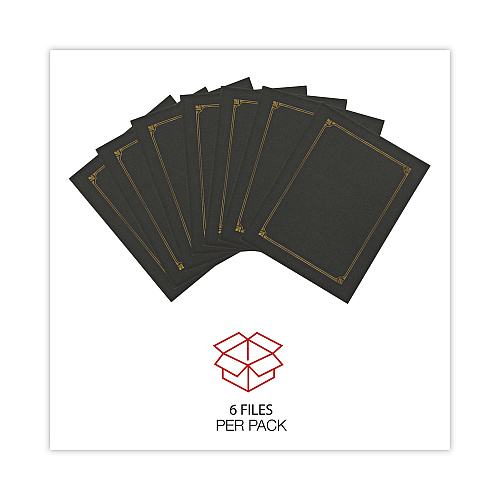 Universal Certificate/Document Cover, 8.5 x 11; 8 x 10; A4, Black, 6/Pack (UNV76895)