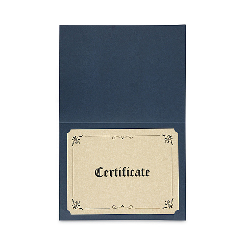 Universal Certificate/Document Cover, 8.5 x 11; 8 x 10; A4, Navy, 6/Pack (UNV76897)
