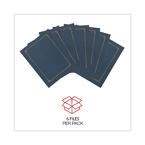 Universal Certificate/Document Cover, 8.5 x 11; 8 x 10; A4, Navy, 6/Pack (UNV76897)