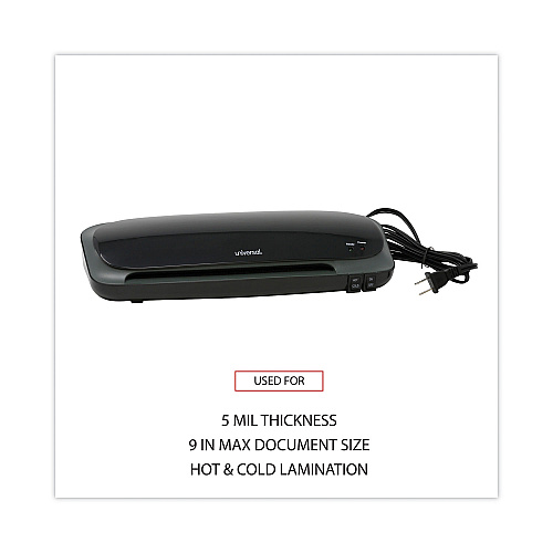 Universal Deluxe Desktop Laminator, Two Rollers, 9" Max Document Width, 5 mil Max Document Thickness (UNV84600)