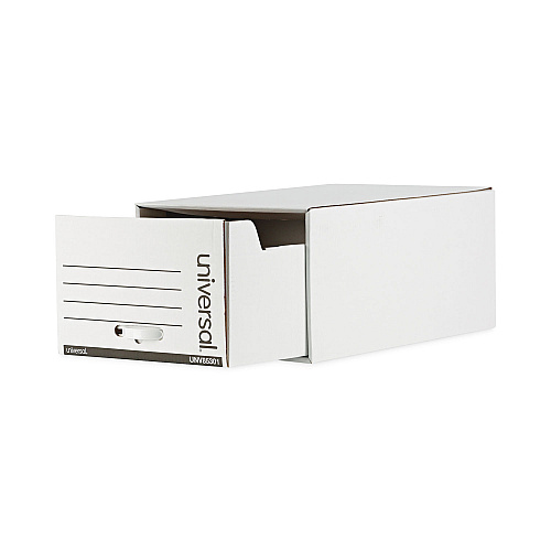 Universal Heavy-Duty Storage Drawers, Legal Files, 17.25" x 25.5" x 11.5", White, 6/Carton (UNV85301)