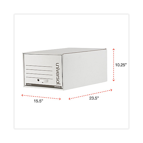 Universal Heavy-Duty Storage Drawers, Legal Files, 17.25" x 25.5" x 11.5", White, 6/Carton (UNV85301)