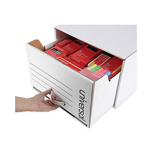 Universal Heavy-Duty Storage Drawers, Legal Files, 17.25" x 25.5" x 11.5", White, 6/Carton (UNV85301)