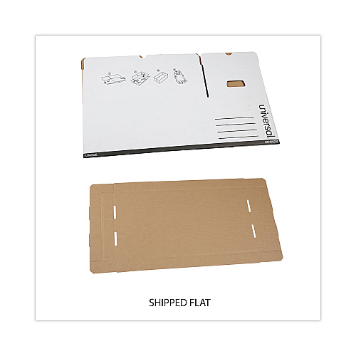 Universal Medium-Duty Easy Assembly Storage Box, Letter Files, White, 12/Carton (UNV95220)