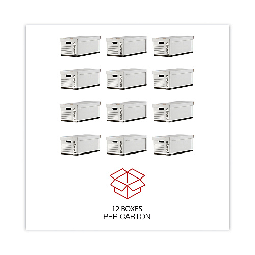 Universal Medium-Duty Easy Assembly Storage Box, Letter Files, White, 12/Carton (UNV95220)