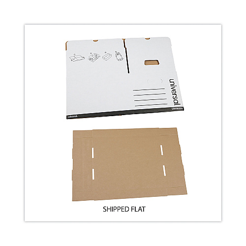 Universal Heavy-Duty Fast Assembly Lift-Off Lid Storage Box, Letter/Legal Files, White, 12/Carton (UNV95224)