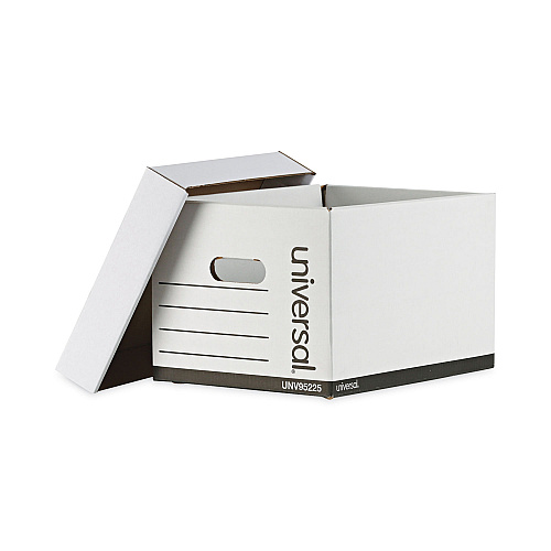 Universal Professional-Grade Heavy-Duty Storage Boxes, Letter/Legal Files, White, 12/Carton (UNV95225)