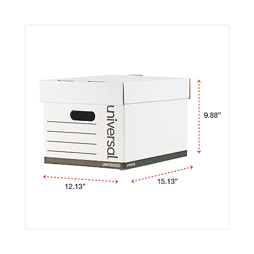 Universal Professional-Grade Heavy-Duty Storage Boxes, Letter/Legal Files, White, 12/Carton (UNV95225)