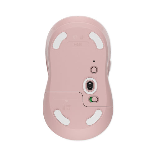 Logitech Signature M650 Wireless Mouse, Medium, 2.4 GHz Frequency, 33 ft Wireless Range, Right Hand Use, Rose (910006251)
