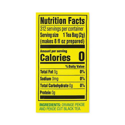 Lipton Tea Bags, Black, 0.07 oz Bags, 312 Bags/Carton (22000743)