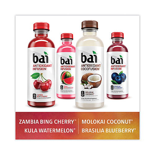 Bai Antioxidant Infused Beverage, Variety Pack, 18 oz Bottle, 15/Carton (22000656)