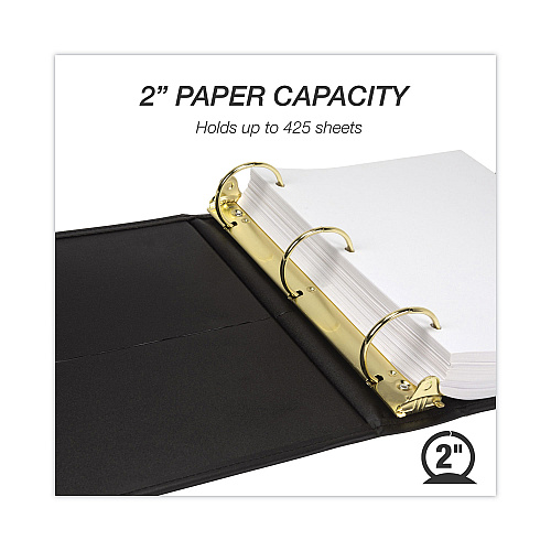 Samsill Classic Collection Ring Binder, 3 Rings, 2" Capacity, 11 x 8.5, Black (15160)
