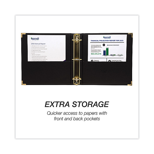 Samsill Classic Collection Ring Binder, 3 Rings, 2" Capacity, 11 x 8.5, Black (15160)