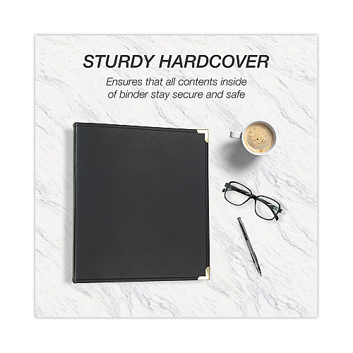 Samsill Classic Collection Ring Binder, 3 Rings, 2" Capacity, 11 x 8.5, Black (15160)