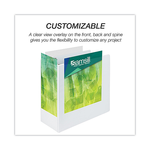 Samsill Earth's Choice Plant-Based Round Ring View Binder, 3 Rings, 5" Capacity, 11 x 8.5, White (18907)