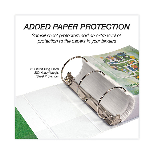 Samsill Earth's Choice Plant-Based Round Ring View Binder, 3 Rings, 5" Capacity, 11 x 8.5, White (18907)