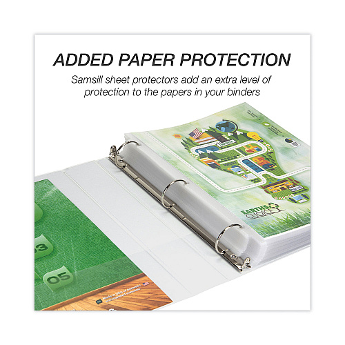 Samsill Earth's Choice Plant-Based Round Ring View Binder, 3 Rings, 1.5" Capacity, 11 x 8.5, White (18957)