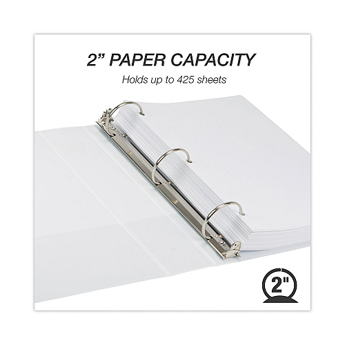 Samsill Earth's Choice Plant-Based Round Ring View Binder, 3 Rings, 2" Capacity, 11 x 8.5, White (18967)