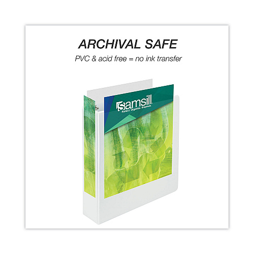 Samsill Earth's Choice Plant-Based Round Ring View Binder, 3 Rings, 3" Capacity, 11 x 8.5, White (18987)