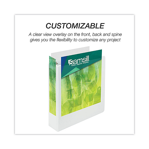 Samsill Earth's Choice Plant-Based Round Ring View Binder, 3 Rings, 3" Capacity, 11 x 8.5, White (18987)