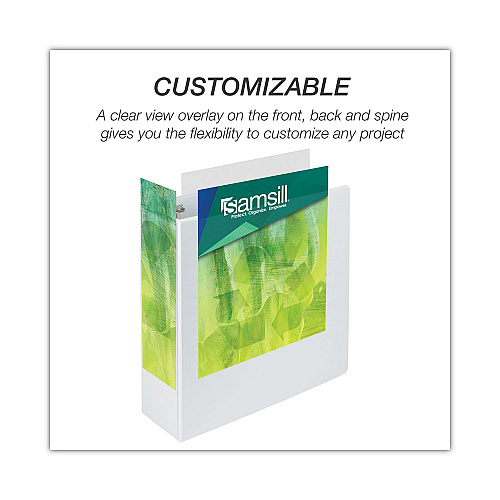 Samsill Earth's Choice Plant-Based Round Ring View Binder, 3 Rings, 4" Capacity, 11 x 8.5, White (18997)