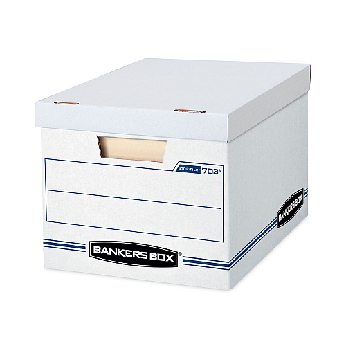 Bankers Box STOR/FILE Storage Box, Letter/Legal Files, 12.5" x 16.25" x 10.5", White, 6/Pack (5703604)