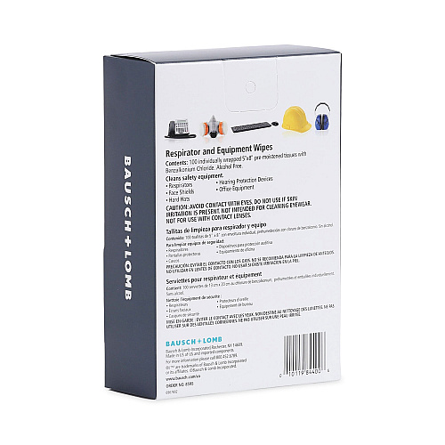 Bausch & Lomb Antibacterial Office Equipment Wet Wipes, Cloth, 5 x 8, Unscented, White, 100/Box (8595)