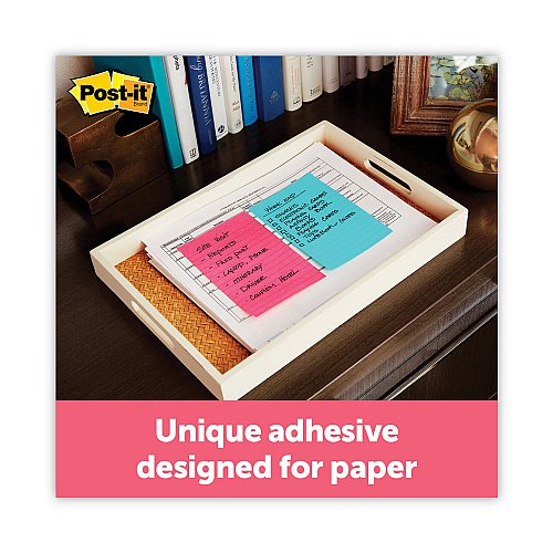 Post-it Original Pads in Poptimistic Collection Colors, Note Ruled, 4" x 6", 100 Sheets/Pad, 3 Pads/Pack (6603AN)