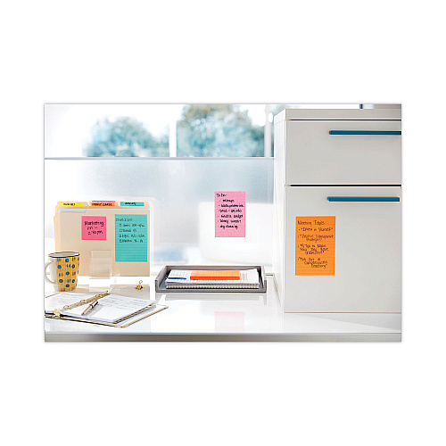 Post-it Pads in Supernova Neon Collection Colors, Note Ruled, 4" x 6", 90 Sheets/Pad, 3 Pads/Pack (6603SSMIA)