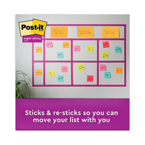 Post-it Meeting Notes in Energy Boost Collection Colors, Note Ruled, 8" x 6", 45 Sheets/Pad, 4 Pads/Pack (6845SSPL)