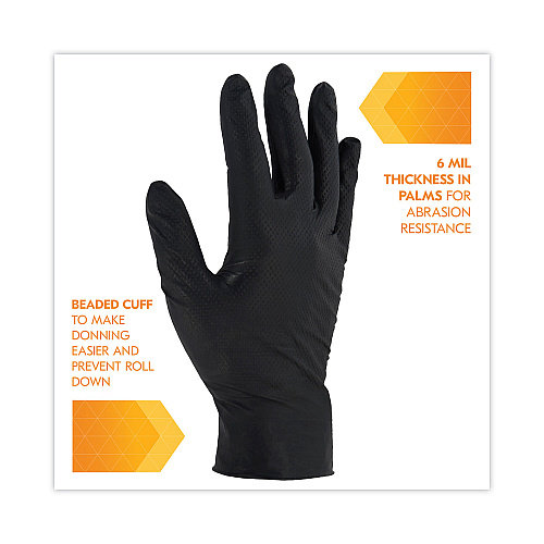 KleenGuard G10 Kraken Grip Nitrile Gloves, Powder-Free, X-Large, 6 mil Thick, 9.5" Long, Black, 90/Box, 10 Boxes/Carton (49278)