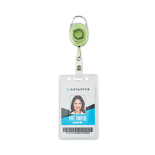 Advantus Carabiner-Style Retractable ID Card Reel, 30" Extension, Assorted Neon Colors, 20/Pack (91119)